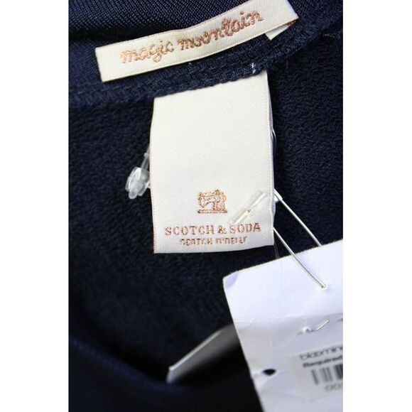 Scotch And Soda Womens Glitter Striped Print Shift Midi Dress Navy Size 14 - Picture 4 of 6